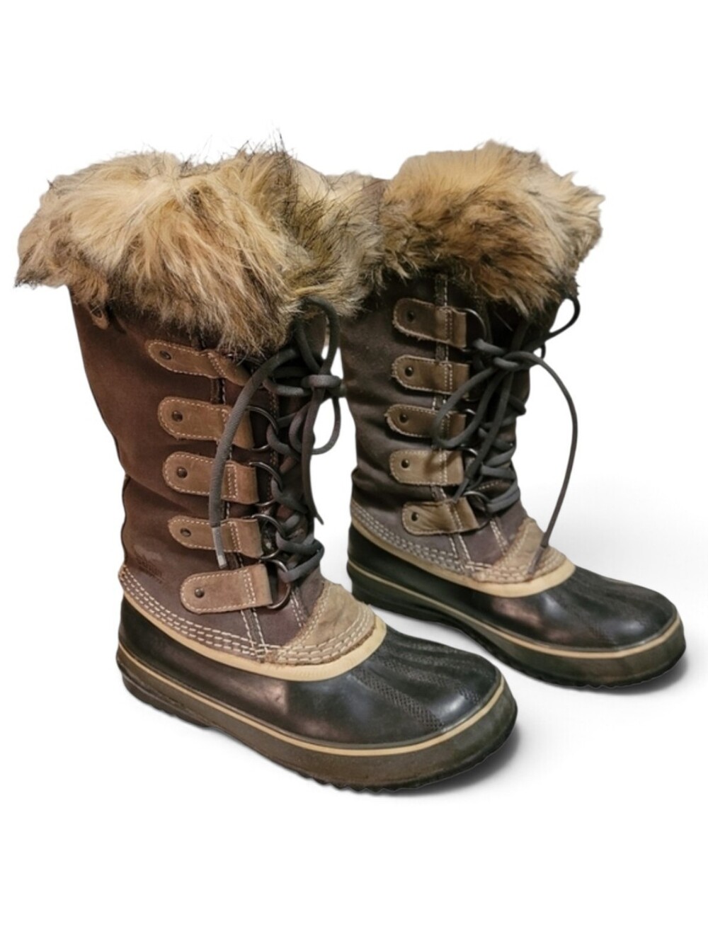 Sorel JOAN OF ARCTIC Suede Boots size 8 brown and tan